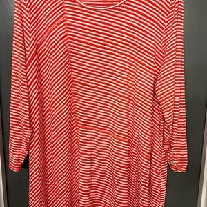 Chico's Zenergy Orange and White size 3 Striped Top